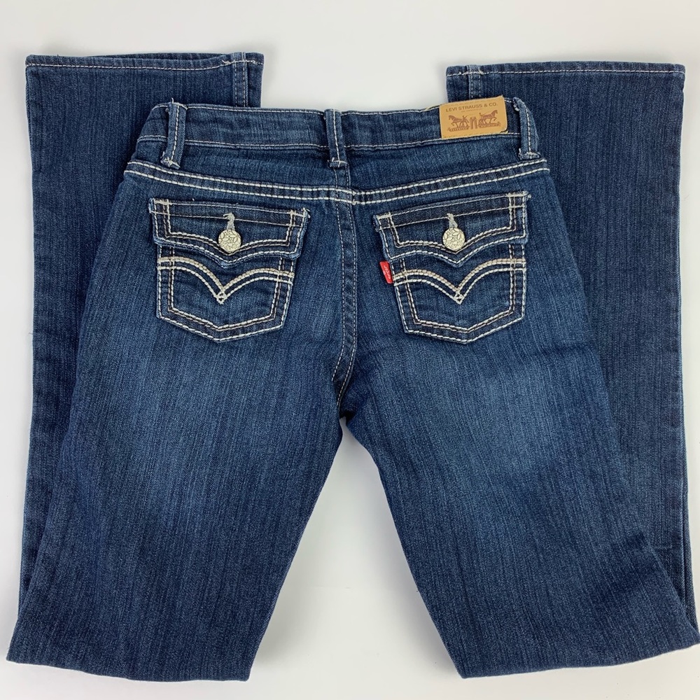 Levis Bootcut Girls Jeans Adjustable Waist 12 Slim